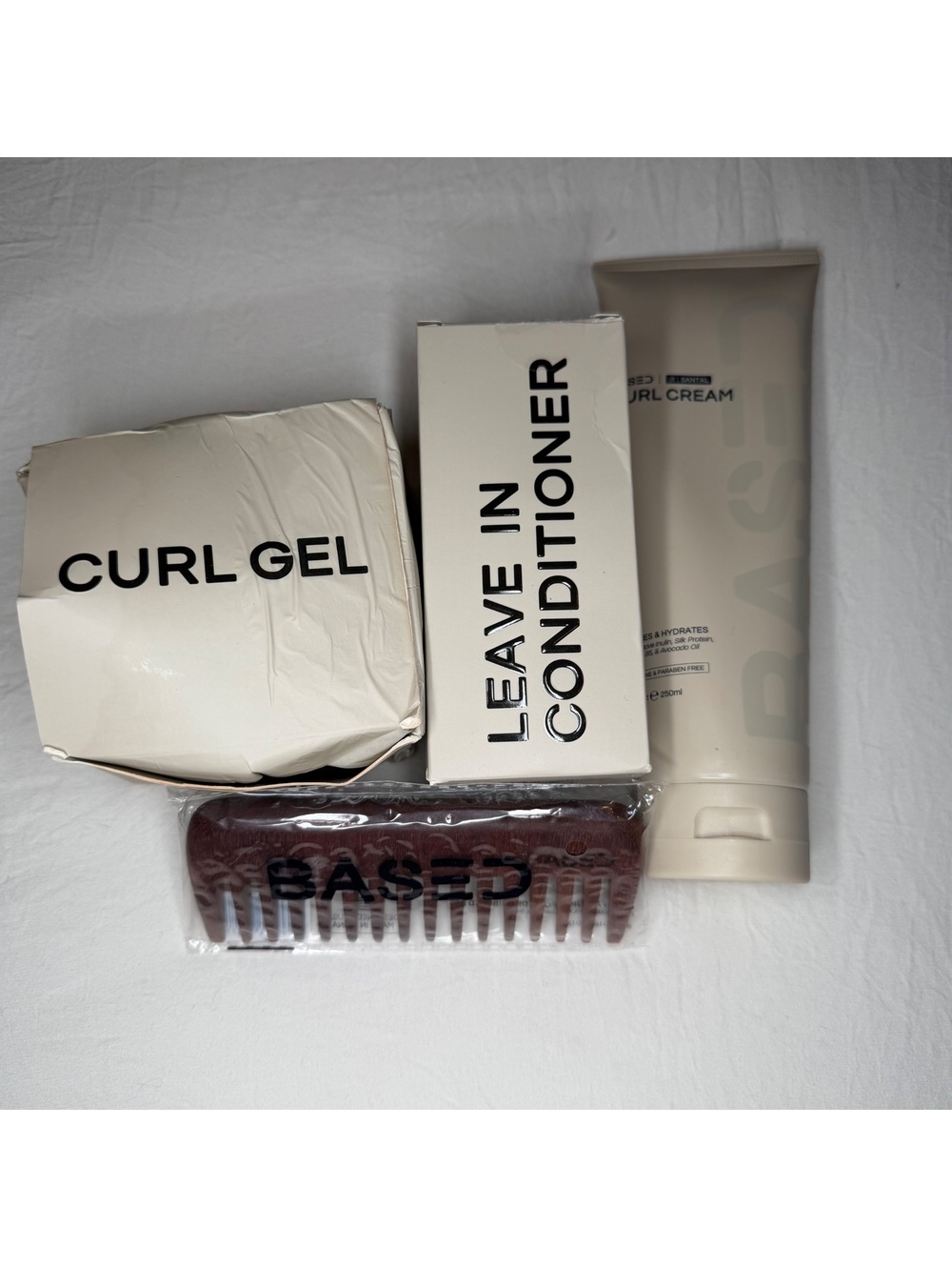 Based Hair Santal Curl Cream Leave in Conditioner Curl Gel Wooden Comb